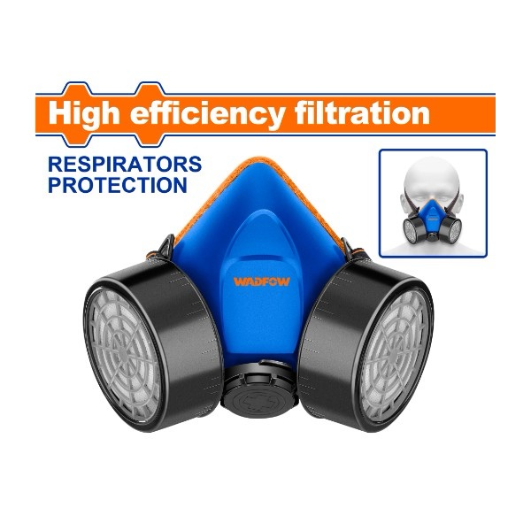 WADFOW WRJ2502 كمامة دوبل فلتر للمواد الكيميائية Respirator(Including two cartridges) Half Mask