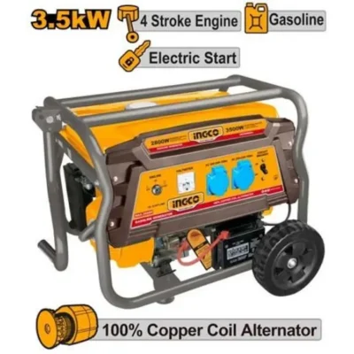 INGCO GE35006ES 3.5KW Max 16A مولد كهرباء بنزين-مارش وحبلة Gasoline Generator with Electric Start & 15L Fuel Tank