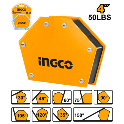 INGCO AMWH50042 4" 50LBS زاوية جمع مغنطيس للحديد مسدسة Multi-Angle Magnetic Welding Holder