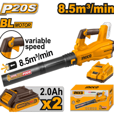 INGCO CABLI204282 20V 2BATT 2A+CHAR بلور حدائق كبير نفخ بطارية Brushless Cordless Garden Blower