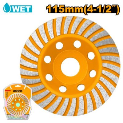 INGCO CGW011151 115x22.2mm Blade width:20mm براشة باطون Diamond Cup Wheels Disc