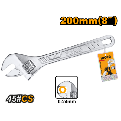 INGCO HADW131082 8" 0-24MM مفتاح انكليزي Adjustable Wrench