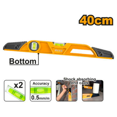 INGCO HBSL08040 40 cm Manson's Level زيبق حائط صناعي Heavy-Duty Mason's Level Leveling Tool