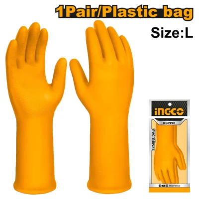 INGCO HGVP01 L 105-110G كفوف جلي طويل PVC Safety Gloves
