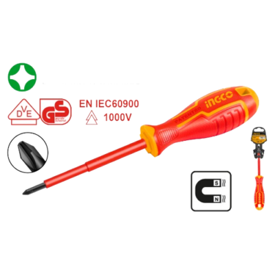 INGCO HISD81PH (+) 1000 V مفك براغي معزول Insulated Screwdriver