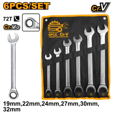 INGCO HKSPAR1061 19-32 MM طقم شق مسنن طقطاق Combination Spanner Set
