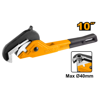 INGCO HPW1410 10" 14x40mm رنش صناعي لقط تلقائي Ratcheting Piping Pipe Wrench