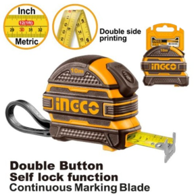 INGCO HSMT08 SELF LOCK متر ملبس كوتشوك Steel Measuring Tape