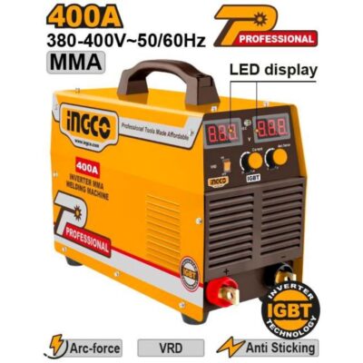INGCO ING-MMA40010 400A 3PHASE مكنة لحام انفرتر صناعية Inverter MMA welding machine