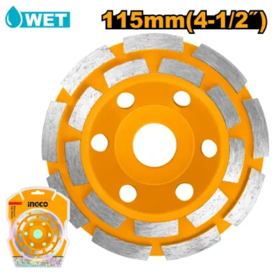 INGCO CGW021151  115X22.22MM 18PCS BLADES براشة باطون Diamond cup wheels