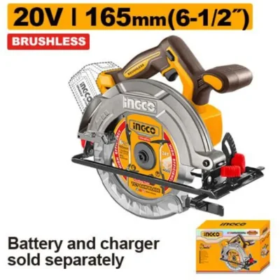 INGCO CSLI1652 20V 165MM منشار صدر بطارية صناعي Brushless Cordless Circular Saw