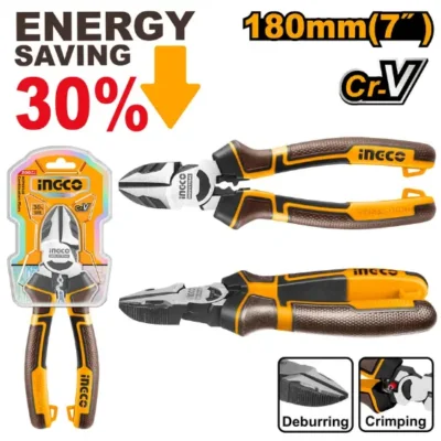 INGCO HHLDCP28180 7" 180MM ENERGY SAVING 30% قطاعة بولاد صناعية High Leverage Diagonal Cutting Pliers