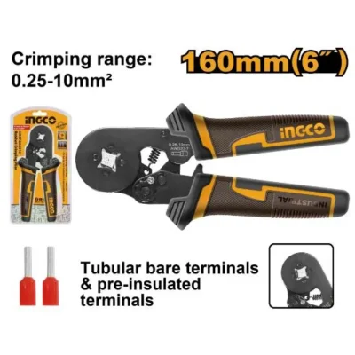 INGCO HRCPG05210 0.25-10MM² 6" بانسة تكبيس كوسات صناعية Ratchet Crimping Plier