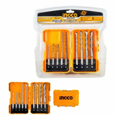INGCO AKDL30901 9 PCS طقم ريش SDS Plus Hammer Drill Bits Set