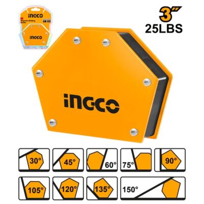 INGCO AMWH25032 3" 25LBS زاوية جمع مغنطيس للحديد مسدسة Multi-Angle Magnetic Welding Holder