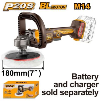 INGCO APLI2018 20V 180MM BL صاروخ بوليش بطارية سرعات Brushless Cordless Polisher