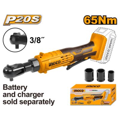 INGCO CDRLI2060151 20V 3PCS SOCKETS 3/8" مسكة طقطاق بطارية Cordless Drive Ratchet