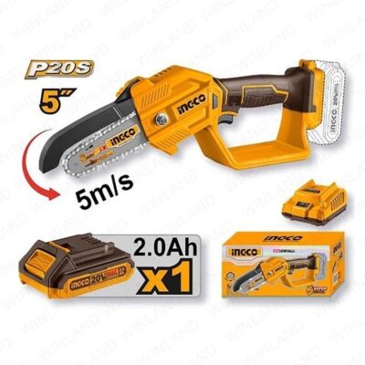 INGCO CGSLI20581 20V 1BATT 2AH+CHAR 5" منشار حطب بطارية Pruner Saw