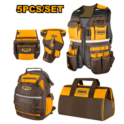INGCO COS23090 5PCS مجموعة شنط قماش وجعب Combo Tools Bag Set