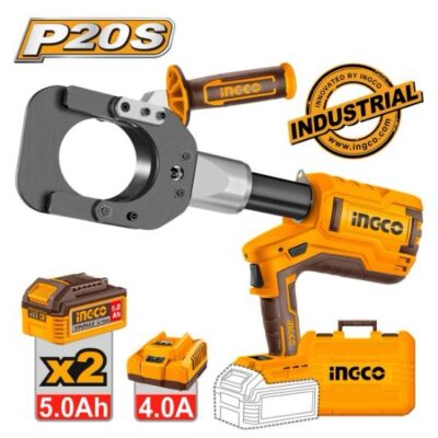 INGCO CRCLI2005 20V 60KN 2BATT 5AH+CHAR+BOX مقطع كابلات هيدروليك بطارية Cordless Hydraulic Cable Cutter – Heavy Duty Cutting Tool