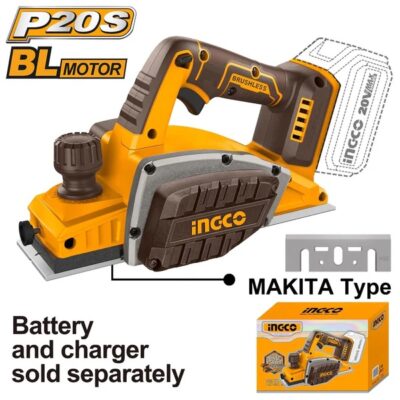 INGCO CRLI20401 20V BL فارة خشب على البطارية Cordless Planer with Brushless Motor