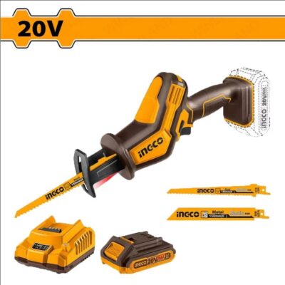 INGCO CRSLI65081 20V 1BATT 2A+CHAR+ منشار ترددي بطارية Cordless Reciprocating Saw