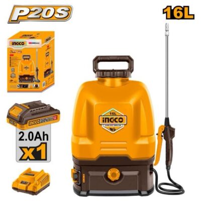 INGCO CSPLI20162 20V 1BATT 2AH+CHAR 16L مرشة مبيدات على الضهر CORDLESS BACKPACK SPRAYER