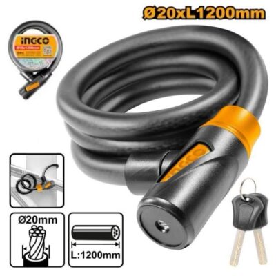 INGCO DBK112012 20X1200MM قفل للدراجات KEYED BICYCLE LOCK