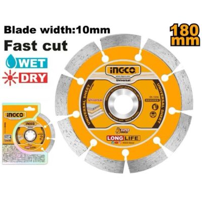 INGCO DMD011802 180MM (BW 10MM) SEG W/D ديسك غرانيت Dry Cutting Diamond Disc Wet/Dry