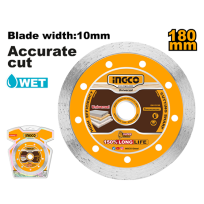 INGCO DMD021801 180X22.2MM (BW 10MM) W ديسك قص الماس مسكّر Wet Diamond Cutting Disc