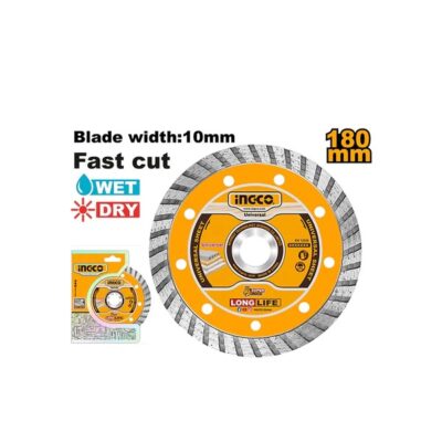 INGCO DMD031802 180MM (BW 10MM) ULTRATHIN W ديسك الماس Wet and Dry Turbo Diamond Disc