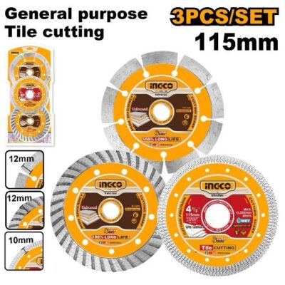 INGCO DMD063115 3PCS/SET 115MM طقم ديسكات غرانيت Diamond Disc Combo Set
