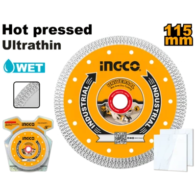 INGCO DMD081151HT 115MM (BW 10MM) TURBO ULTRATHIN W ديسك الماس Ultrathin Diamond Disc (mesh rim) Wet