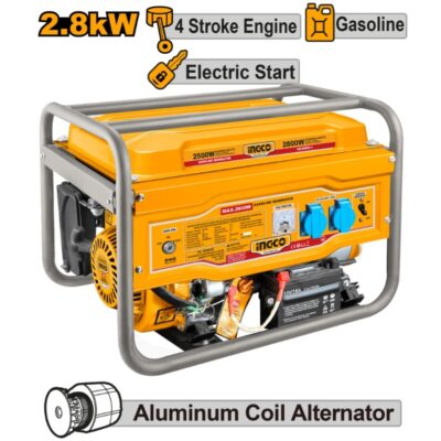 INGCO GE30005-1 2.8KW MAX 12.5A مولد كهرباء بنزين-مارش وحبلة Gasoline Generator, Marsh and Rope