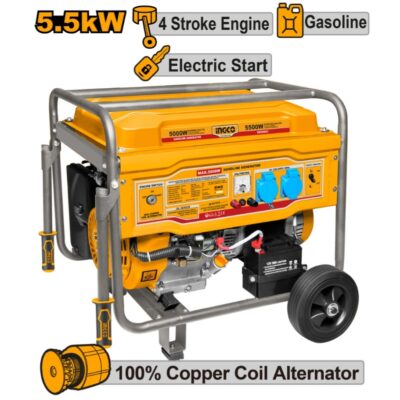 INGCO GE55003 5.5KW MAX 25A مولد كهرباء بنزين-مارش وحبلة Gasoline Generator