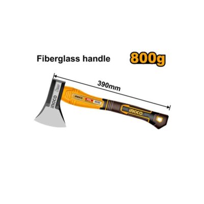 INGCO HAX081800 800G فراعة حطب مسكة فايبر Axe Fiberglass Handle Comfort Grip