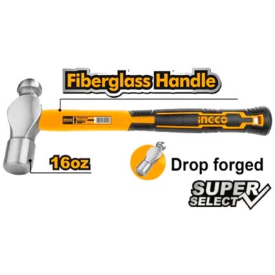 INGCO HBPHS8016 450G/16OZ مطرقة حدادة سيارات Ball Peen Hammer