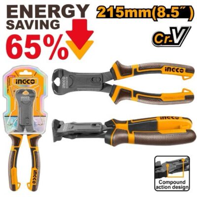 INGCO HCECP58200 8.5" 215MM ENERGY SAVING 65% قطاعة بولاد صناعية Compound Action End Cutting Pliers