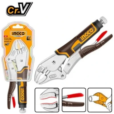 INGCO HCJLW بانسة لقط صناعية Industrial Grade Curved Vice Grip Jaw Vise Grip Pliers