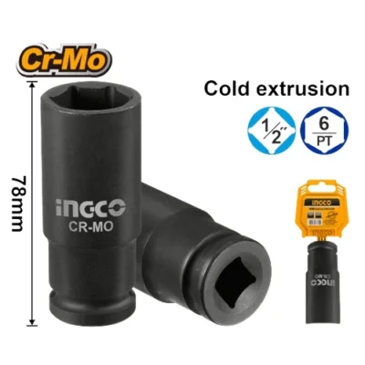 INGCO HDIS 1/2" طربوش هوا بولاد طويل Deep impact socket