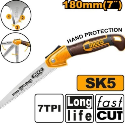 INGCO HFSW1806 180MM 7" SK5 منشار شجر بيطوي Fast Cut Foldable Saw