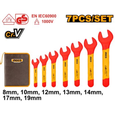 INGCO HKISPA0701 7PCS 1000V طقم شق معزول Insulated Open End Spanner Set