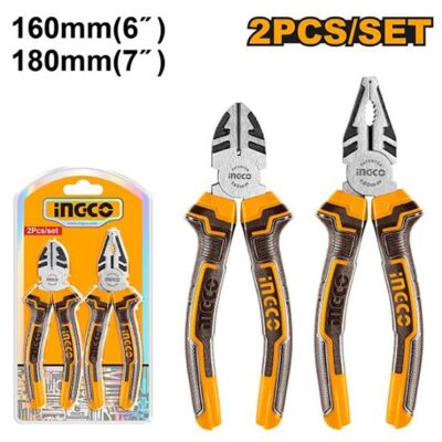 INGCO HKPS08216 2PCS 6" طقم بانسة "7 + قطاعة Pliers Set
