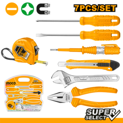 INGCO HKTH10807 7PCS طقم عدة على الكارت Hand Tools Set