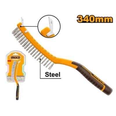 INGCO HKTWB3403 340MM فرشاية بولاد بمشحاف steel wire brush with plastic handle