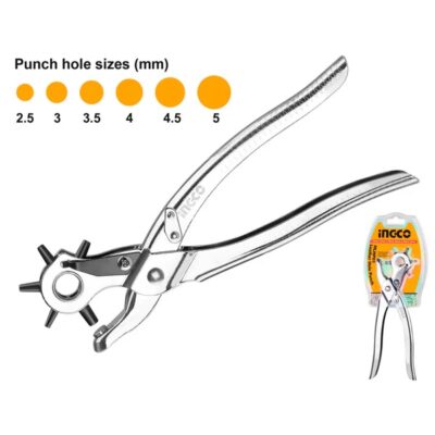 INGCO HLHP01 (5, 4.5, 4, 3.5, 3, 2.5)MM بخاشة جلد Revolving Leather Strap Watch Band Belt Punch Hole Puncher