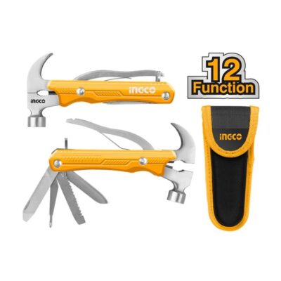 INGCO HMFH0121 مطرقة متعددة الاستعمالات 12 حركة Multi-Function Hammer Tool Set Pliers Screwdriver Hammer Saw w/ Pouch