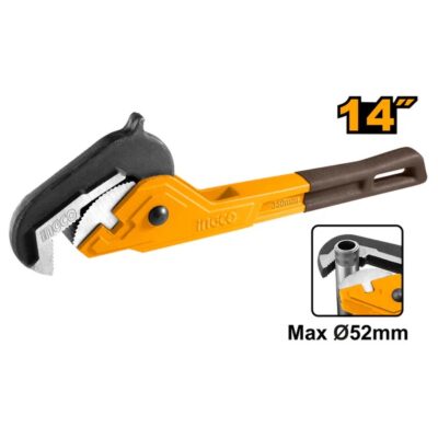 INGCO HPW1414 14" 18X52MM رنش صناعي لقط تلقائي Ratcheting Piping Pipe Wrench