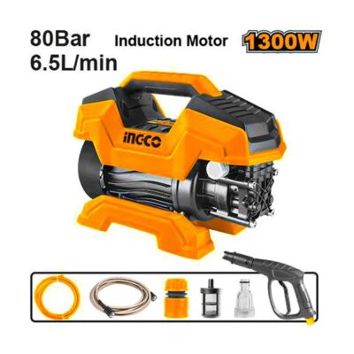 INGCO HPWR13018 1300W 80BAR 6.5L/MIN مكنة غسيل High Pressure Washer Induction Motor
