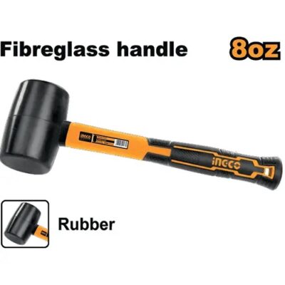 INGCO HRUH8808 8OZ/220G مظرق كوتشوك مسك فايبر Rubber hammer